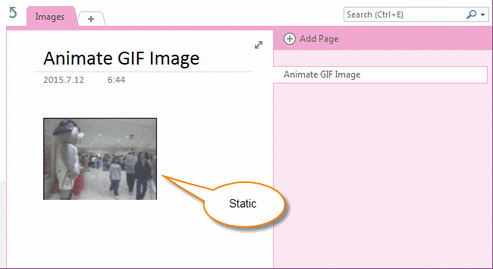 GIF 图片在 OneNote 中是静态的