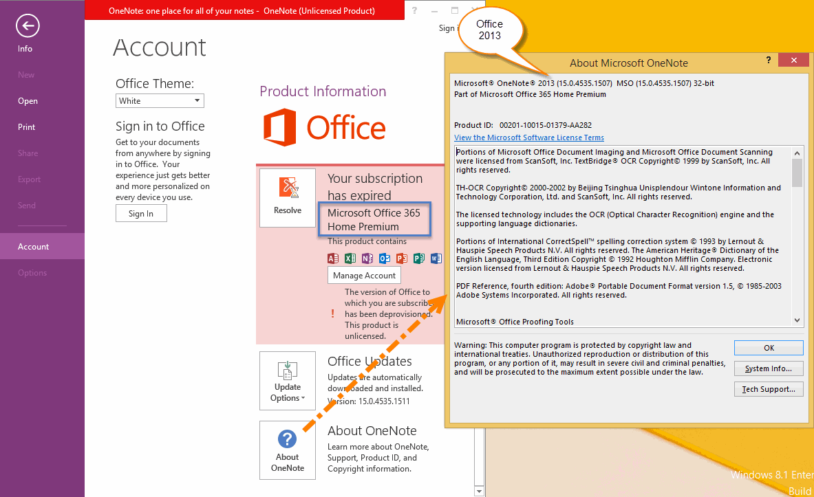 2013 版的 Office 365