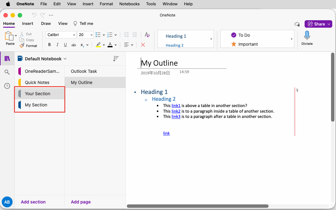 用 Mac OneNote 同步 Default Notebook 笔记本